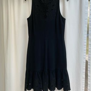 Cynthia Steffe black sleeveless dress eyelet detail. Zipper back. Size 8